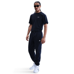 Men's - Nike Club Cuff Fleece Pants - Obsidian/Obsidian/White