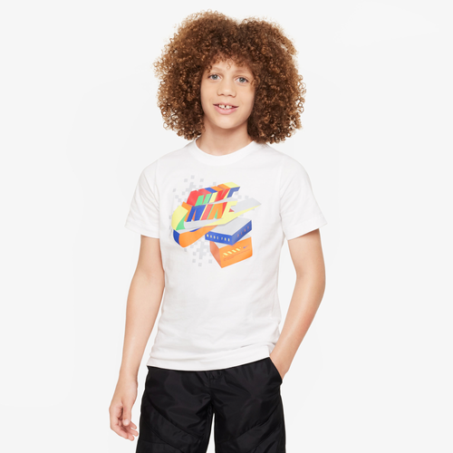 

Boys Nike Nike NSW Stop Playing Short Sleeve T-Shirt - Boys' Grade School White/White Size M