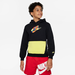 Boys' Grade School - Nike NSW Club Stop Playing Pullover Hoodie - Black/Yellow