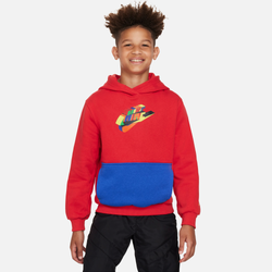 Boys' Grade School - Nike NSW Club Stop Playing Pullover Hoodie - Blue/University Red