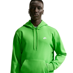 Men's - Nike Club Pullover Hoodie - White/Green