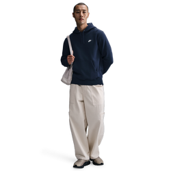 Men's - Nike Club Basketball Pullover Hoodie - Obsidian/Obsidian/White