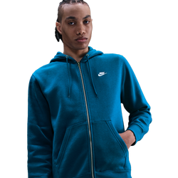 Men's - Nike Club Full-Zip Hoodie - Green Abyss/White/Green Abyss