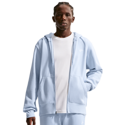 Men's - Nike Club Full-Zip Hoodie - Hydrogen Blue/White/Hydrogen Blue