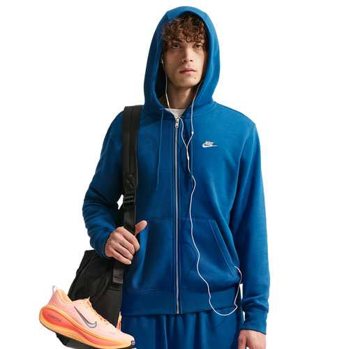 Nike Club Full-Zip Hoodie - Nike Court Blue/Lt Khaki
