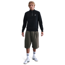 Men's - Nike Club Fleece Half-Zip - Black/White