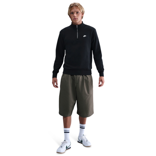  - Nike Club Fleece Half-Zip - Black/White