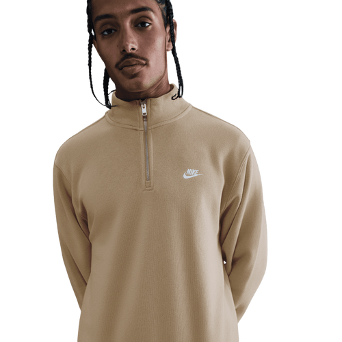 Nike Club Fleece Half-Zip - Nike Parachute Beige/White
