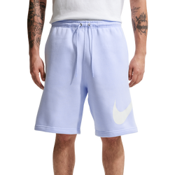 Men's - Nike Solo Swoosh Fleece Shorts - Blue/White