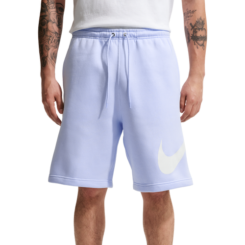 MENS - Nike Solo Swoosh Fleece Shorts - Blue/White