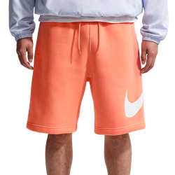 Men's - Nike Solo Swoosh Fleece Shorts - Orange Frost/Orange Frost/White