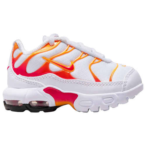 

Boys Nike Nike Air Max Plus ES - Boys' Toddler Shoe Safety Orange/White/University Red Size 06.0