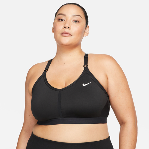 Nike Womens  Plus Size V-neck Bra In Black/black