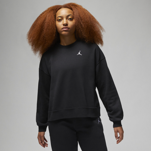 

Jordan Womens Jordan Brooklyn Fleece Crew - Womens Black/White Size S
