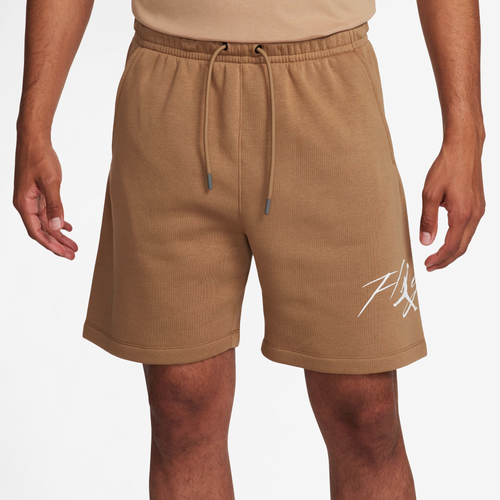 

Jordan Mens Jordan Essential Fleece HBR Shorts - Mens White/Brown Size XL