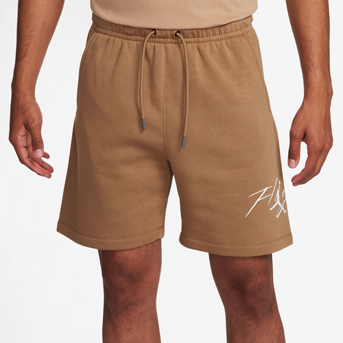 Jordan Mens  Essential Fleece Hbr Shorts In White/brown