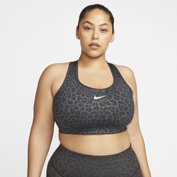 Women's - Nike Dri-Fit Swoosh Leopard Plus Bra - Grey