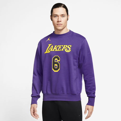 

Nike Mens Lebron James Nike Lakers CTS Name & Number Fleece Crew - Mens Purple/White Size S