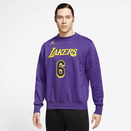 

Nike Mens Lebron James Nike Lakers CTS Name & Number Fleece Crew - Mens Purple/White Size L