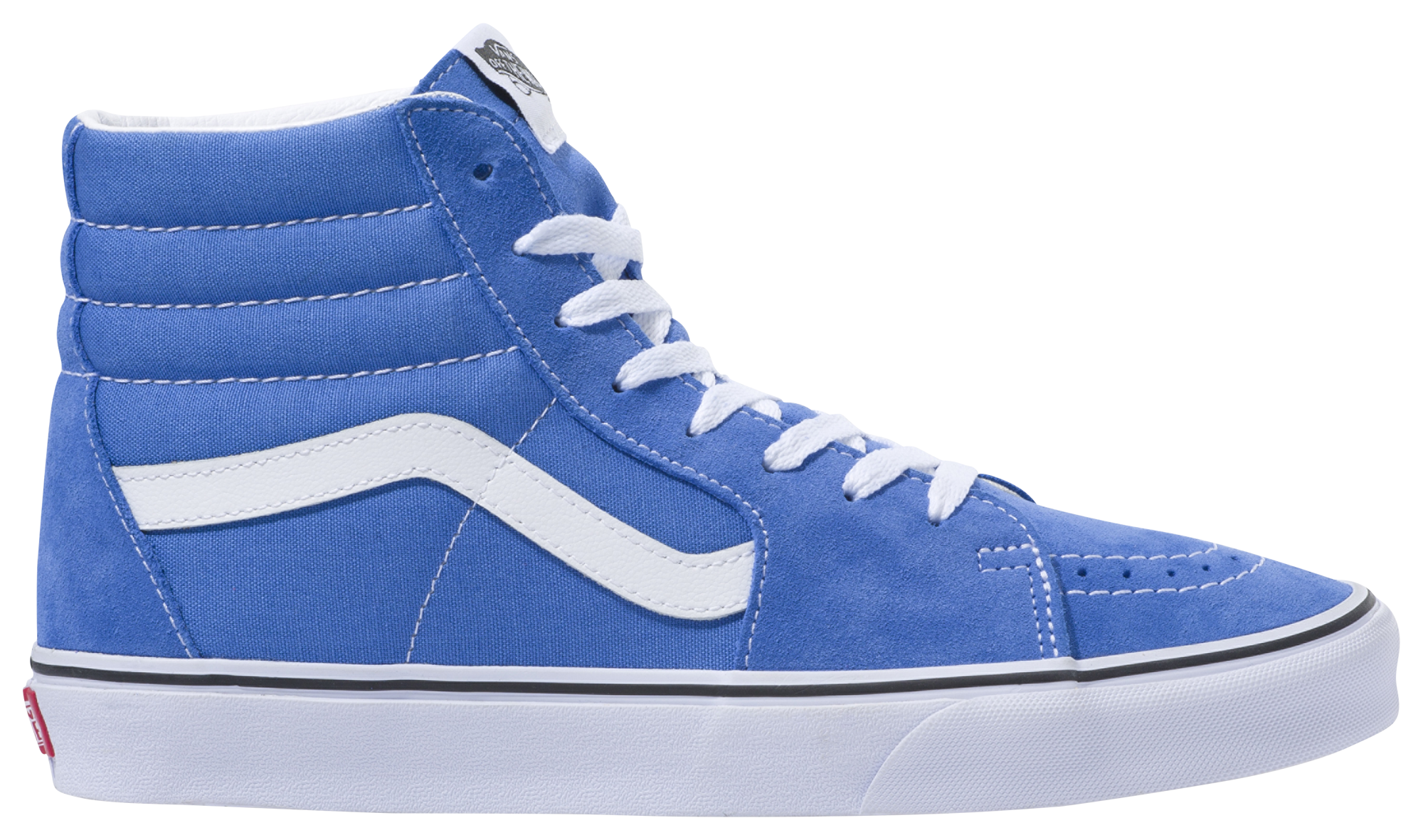 blue and white high top vans