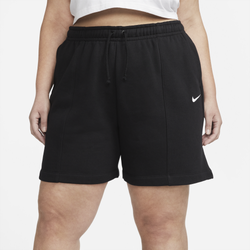 Women's - Nike Plus Size Collection Fleece Shorts - Black/White