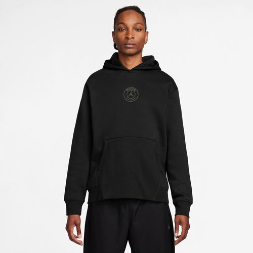 Shop Jordan Mens  Psg Hbr Fleece Pullover In Black/cargo Khaki