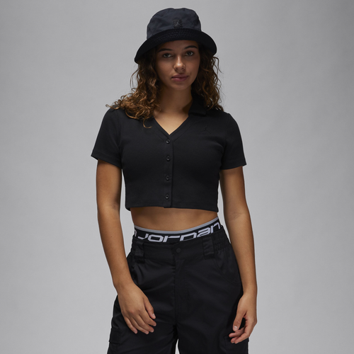 

Jordan Womens Jordan Knit Solid Short Sleeve Top - Womens Black/Black Size S
