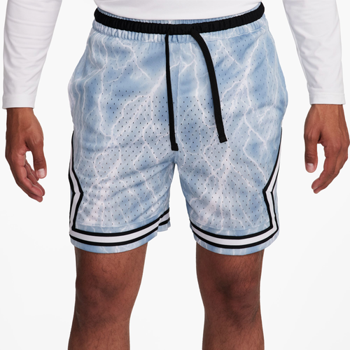 

Jordan Mens Jordan Dri-FIT Sport AOP Diamond Shorts - Mens Black/Blue Grey/White Size L
