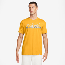 Men's - Jordan Flight Essential Rings Short Sleeve Crew  - Yellow Ochre