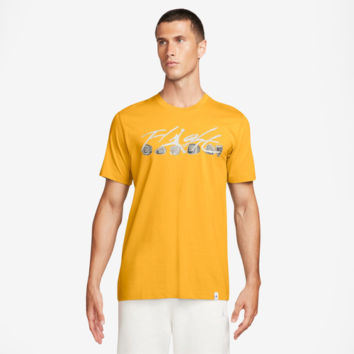 

Jordan Mens Jordan Flight Essential Rings Short Sleeve Crew - Mens Yellow Ochre Size S