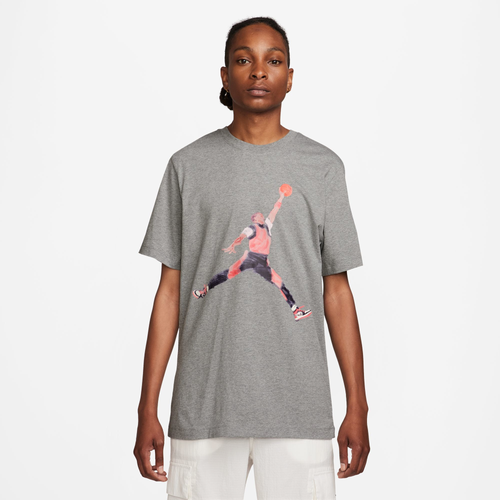 

Jordan Mens Jordan Jumpman Watercolor Short Sleeve Crew - Mens Carbon Heather Size L