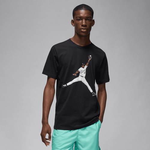 

Jordan Mens Jordan Flight MVP Short Sleeve Crew - Mens Black/Multi Size S