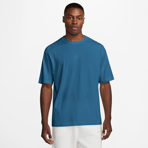 

Jordan Mens Jordan Flight Essential Washed 85 Short Sleeve Crew - Mens Blue/Blue Size XXL