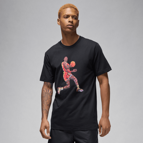 

Jordan Mens Jordan Flight Essentials GFX Crew T-Shirt - Mens Black/White Size M