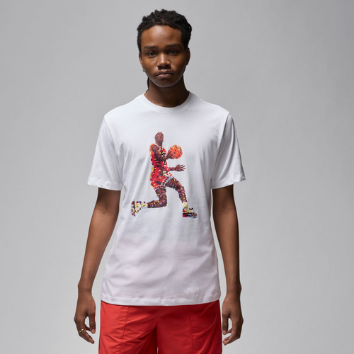 Jordan Mens  Flight Essentials Gfx Crew T-shirt In Multi/white