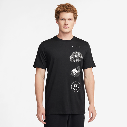 Shop Jordan Mens  Brand Stack Logo Short Sleeve Crew T-shirt In Black/white