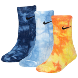 Boys' Preschool - Nike Tie Dye Crew 3 Pack Socks - Blue/Orange