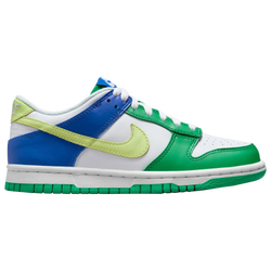 Boys' Grade School - Nike Dunk Low ESS - White/Light Lemon Twist/Stadium Green