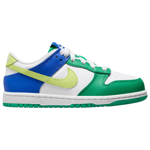 

Boys Preschool Nike Nike Dunk Low ESS - Boys' Preschool Running Shoe White/Light Yellow Twist/Stadium Green Size 11.0