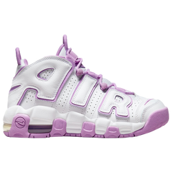 Boys' Grade School - Nike Air More Uptempo - White/Rush Fuchsia