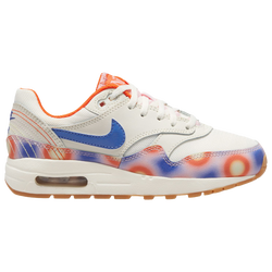 Girls' Grade School - Nike Air Max 1 SE - Sail/Grey/Blue Joy