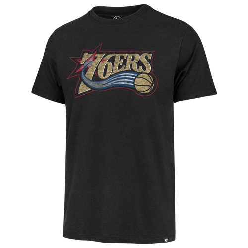 47 Brand Mens Philadelphia 76ers 76ers Hardwood Classics Premier Franklin T-Shirt - - Flint Black