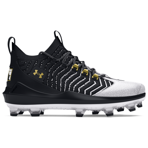 

Under Armour Mens Under Armour Harper 9 Pro TPU - Mens Baseball Shoes Black/White/Metallic Gold Size 10.5