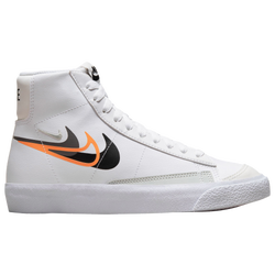 Boys' Grade School - Nike Blazer Mid NN - White/Black/Bright Mandarin