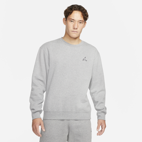 

Jordan Mens Jordan Essential Fleece Crew - Mens Grey/Black Size XL