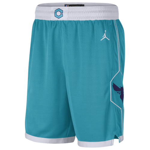 

Jordan Mens Charlotte Hornets Jordan Hornets Away Shorts - Mens White/Teal Size XXL