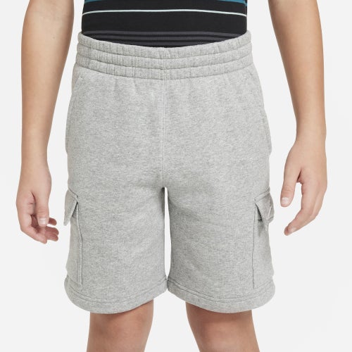 

Boys Nike Nike NSW Club Fleece Cargo Shorts - Boys' Grade School Dark Grey Heather/White/Base Grey Size L