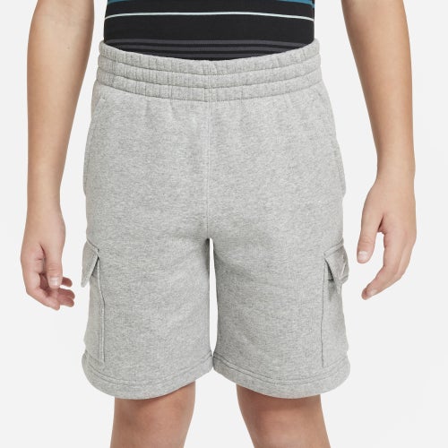 

Nike Boys Nike NSW Club Fleece Cargo Shorts - Boys' Grade School Dark Grey Heather/White/Base Grey Size L