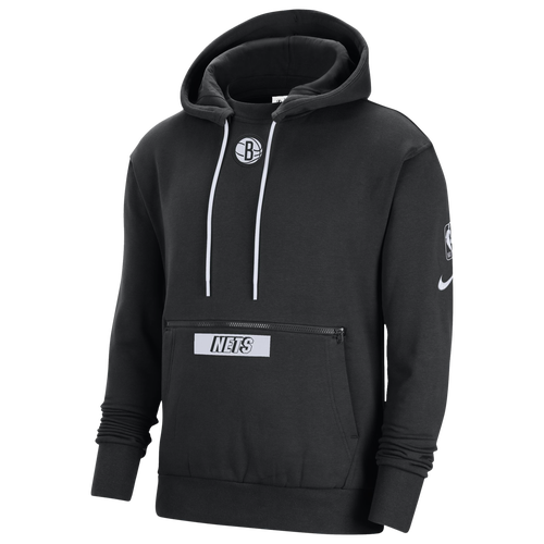 

Nike Mens Nike Nets CTS Fleece Pullover Hoodie - Mens Black/White Size L
