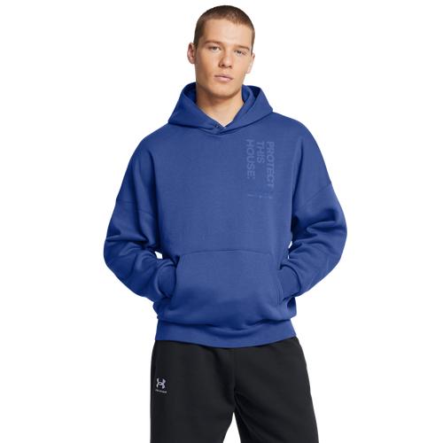 

Under Armour Mens Under Armour PTH Icon Fleece Oversized Hoodie - Mens Tech Blue/Black